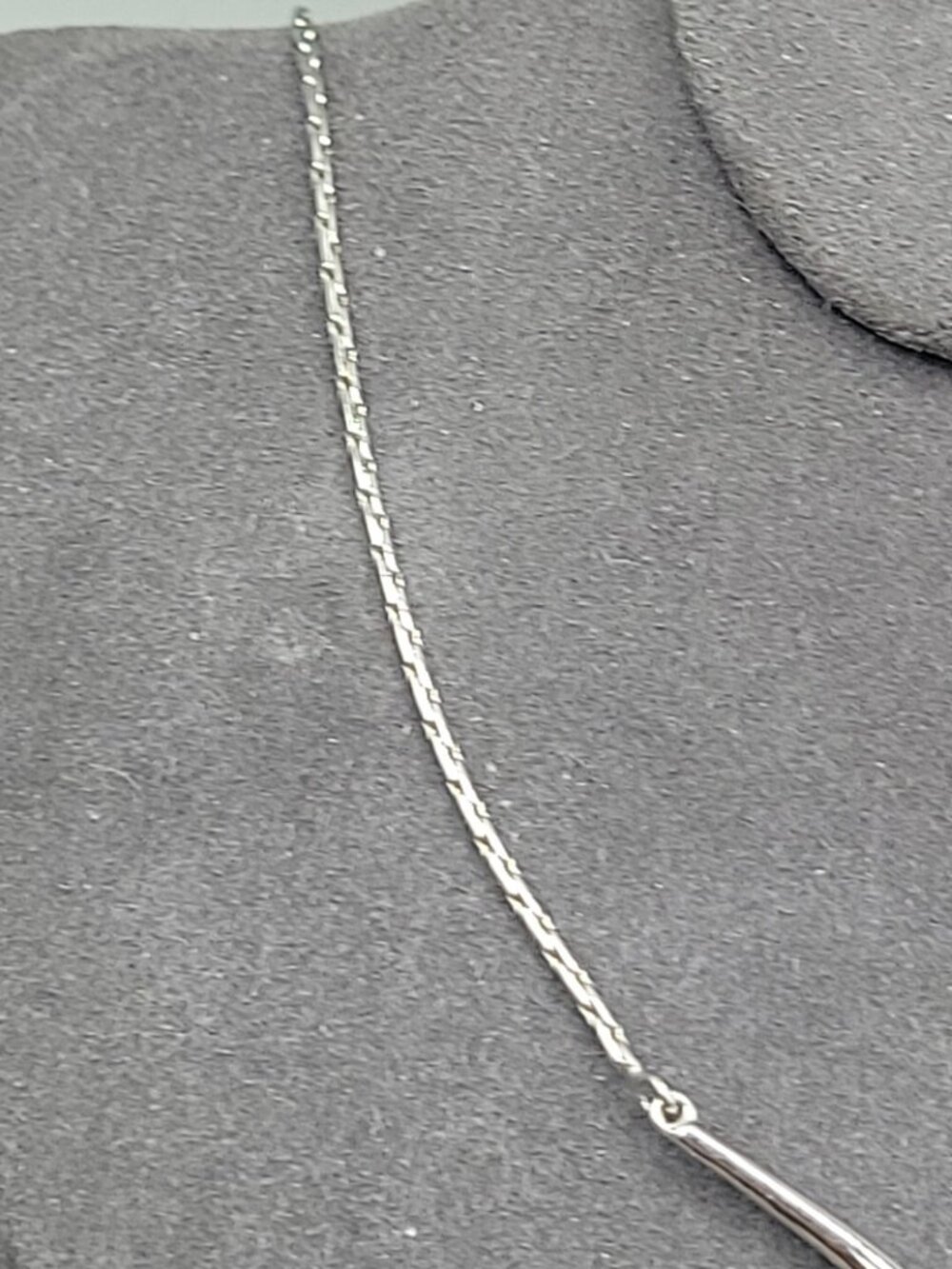 NVC Natasha V Collister Sterling Silver CZ Y Drop Necklace 17" Choker - Picture 6 of 13